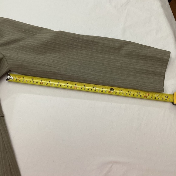 Antonio Melani Blazer Jacket Two Button Career Business Size 14 Tan Striped - Picture 7 of 8